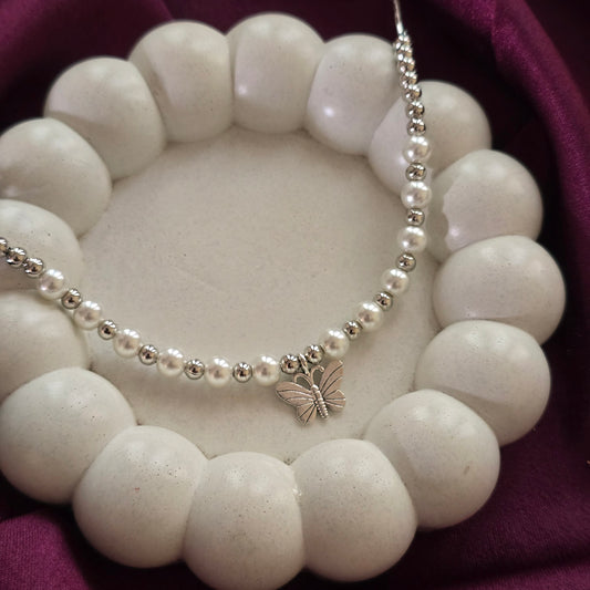 Pearl Butterfly Charm Necklace