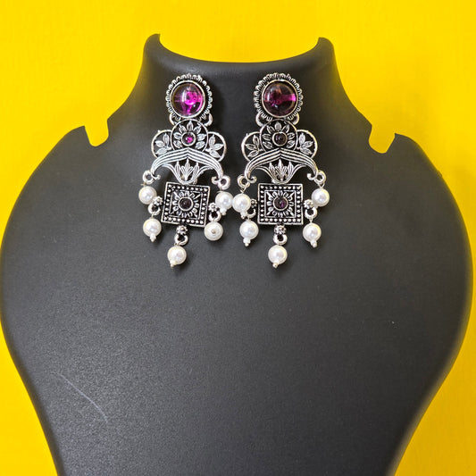 Midnight Pearl Heritage Earrings - Violet