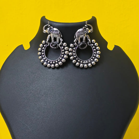 Elephant Charm Hoop Drops