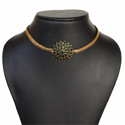 Green Floral Choker Set