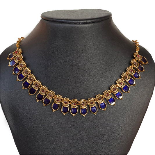 Royal Blue Antique Necklace Set