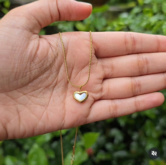 Dual Heart Pendant (White)