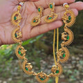 Chandra Deepa Ruby Necklace Set (Green)