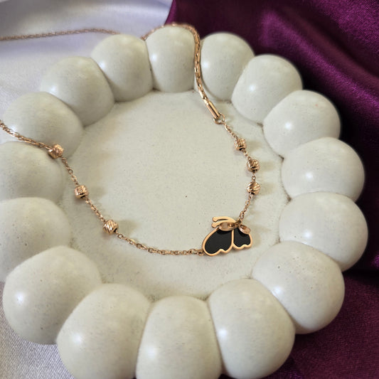 Beaded Butterlfy Pendant (Rose Gold)