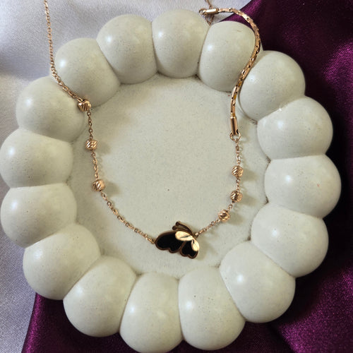 Beaded Butterlfy Pendant (Rose Gold)