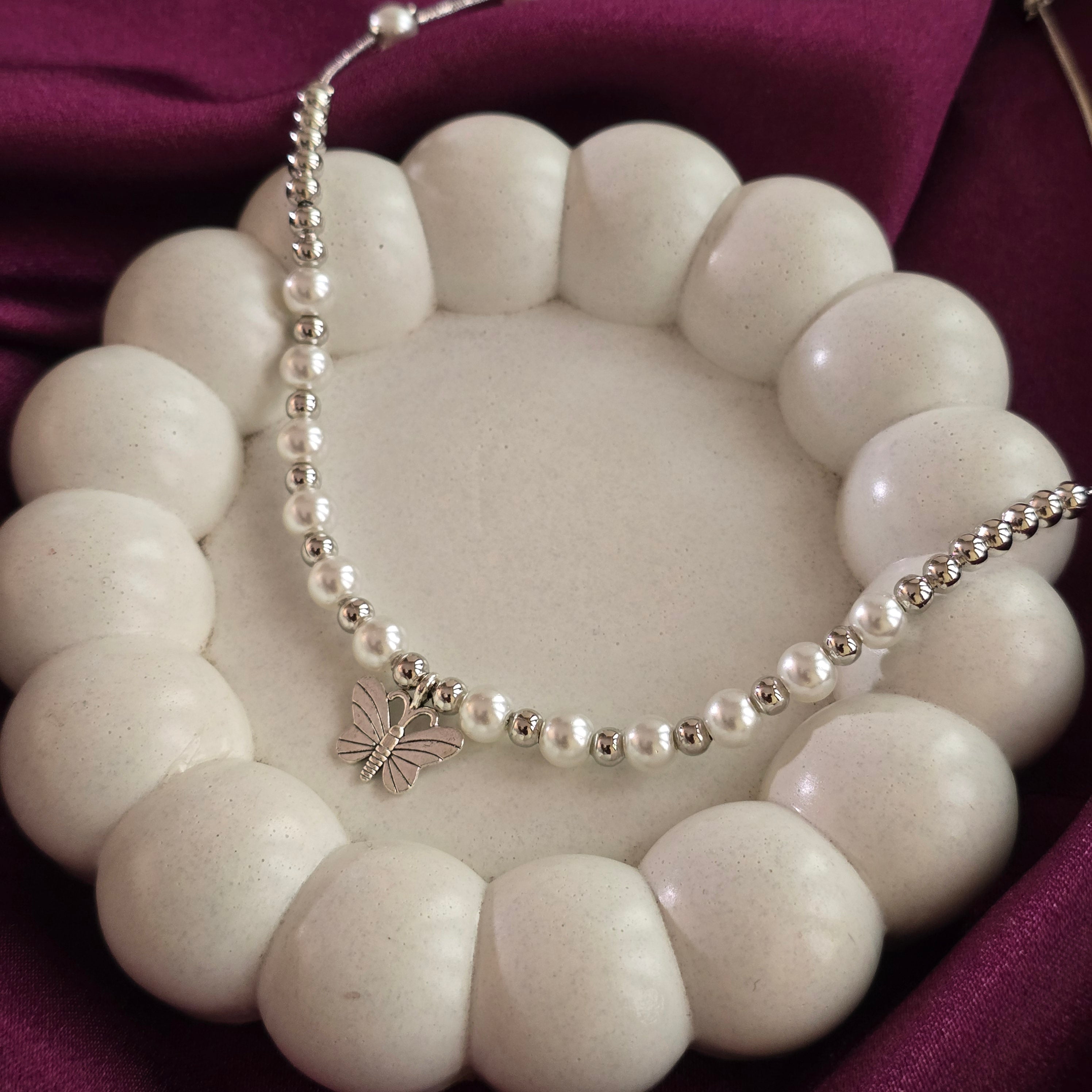 Pearl Butterfly Charm Necklace