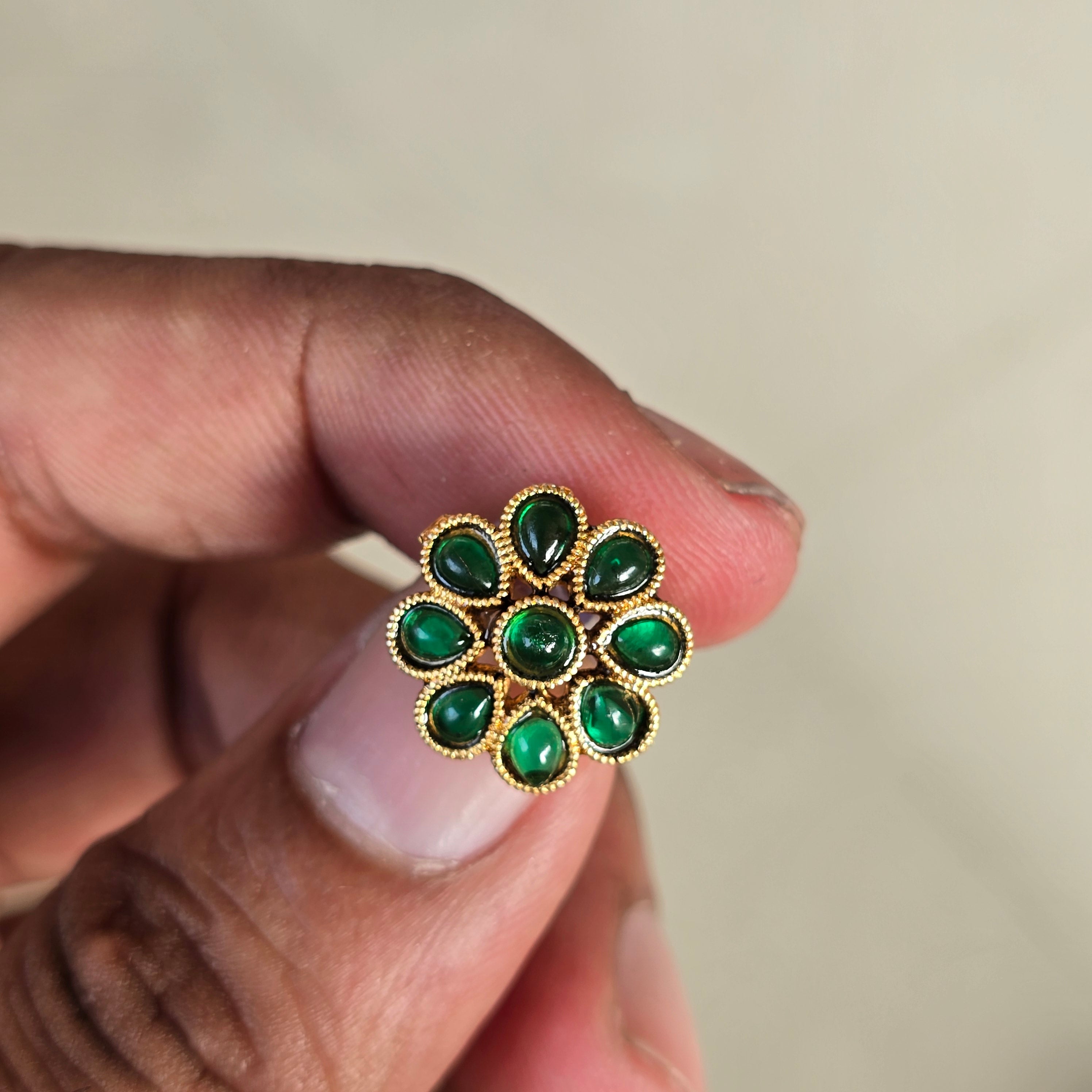 Green Floral Choker Set