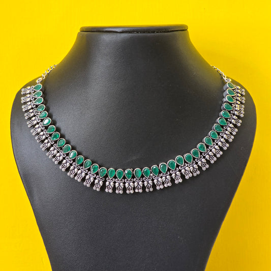 Emerald Fringe Necklace