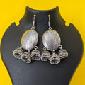 Silver Mesh Jhumka Drops