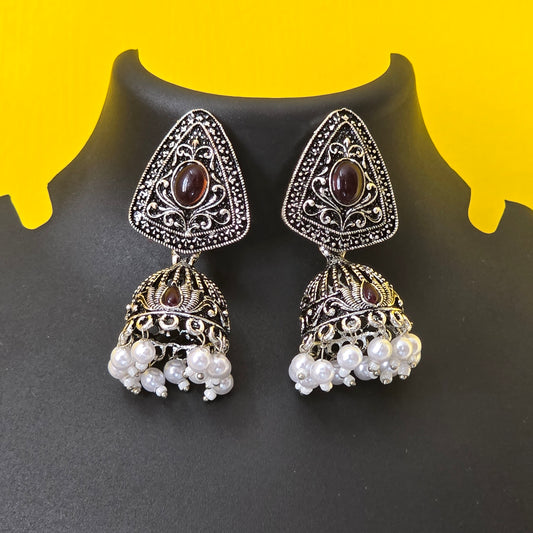 Emerald Pearl Chandbalis - Maroon