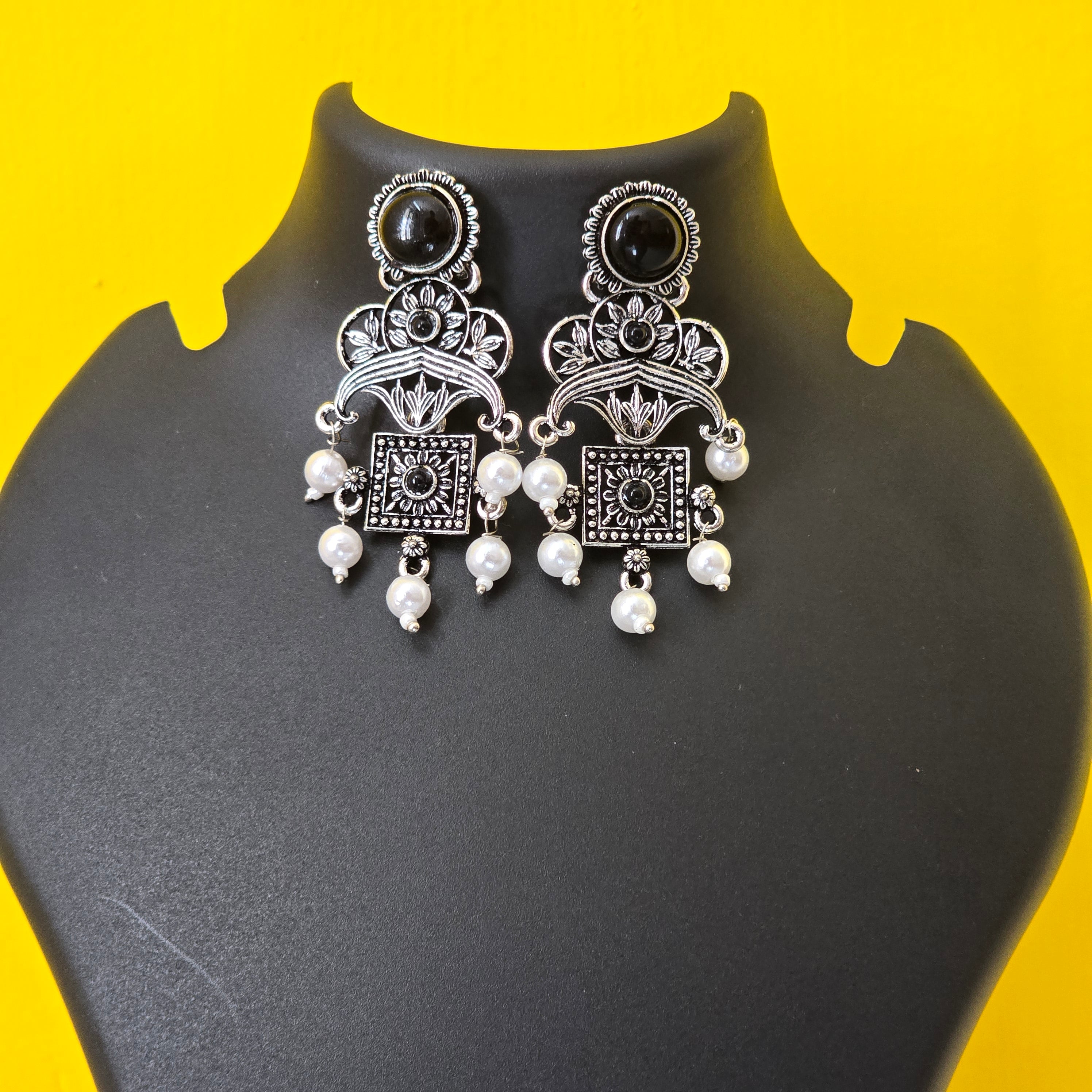 Midnight Pearl Heritage Earrings - Black