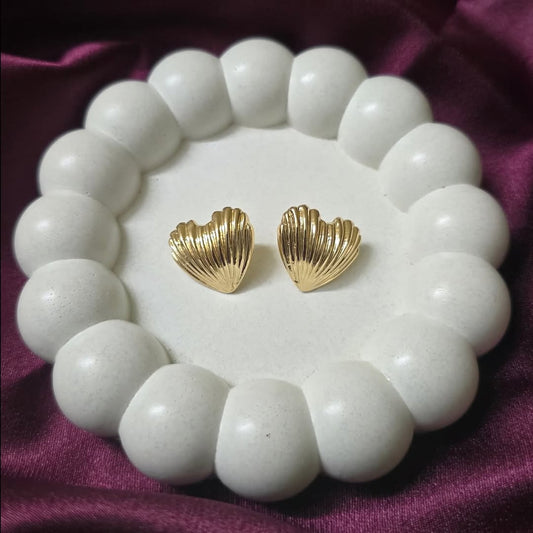 Shell Heart Studs