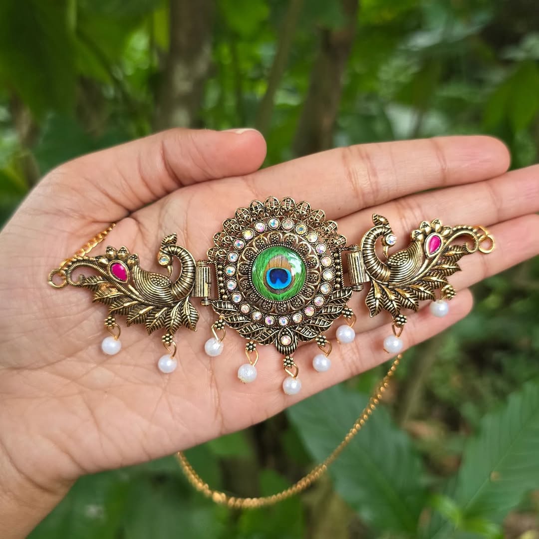 Peacock Medallion Choker