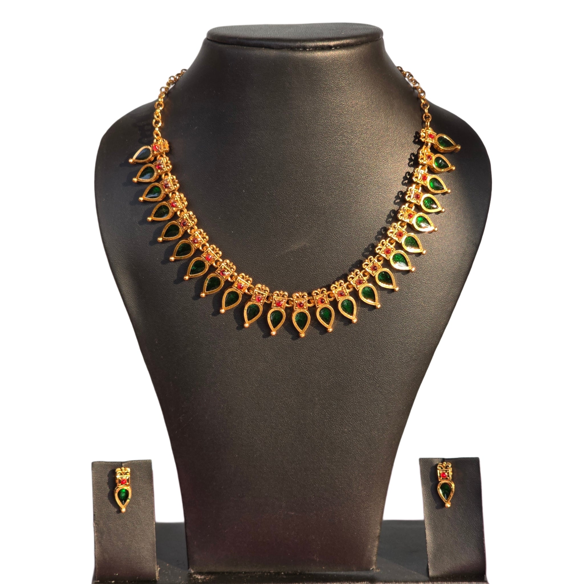 Green Drop Necklace Set