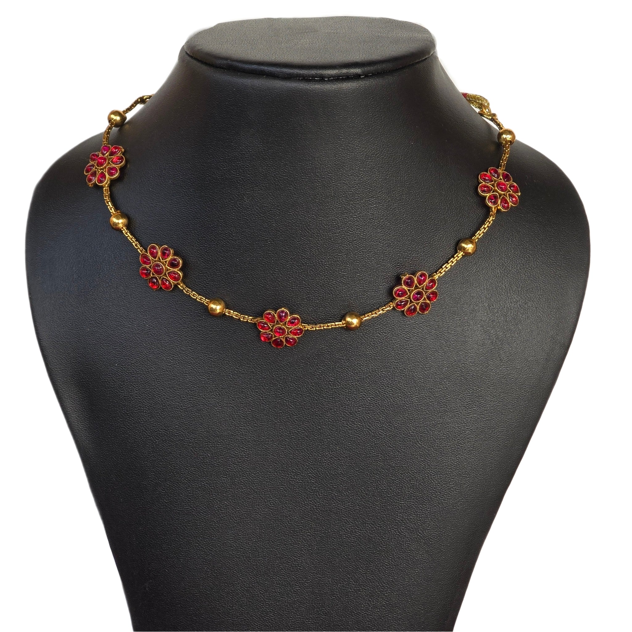 Floral Ruby Necklace Set