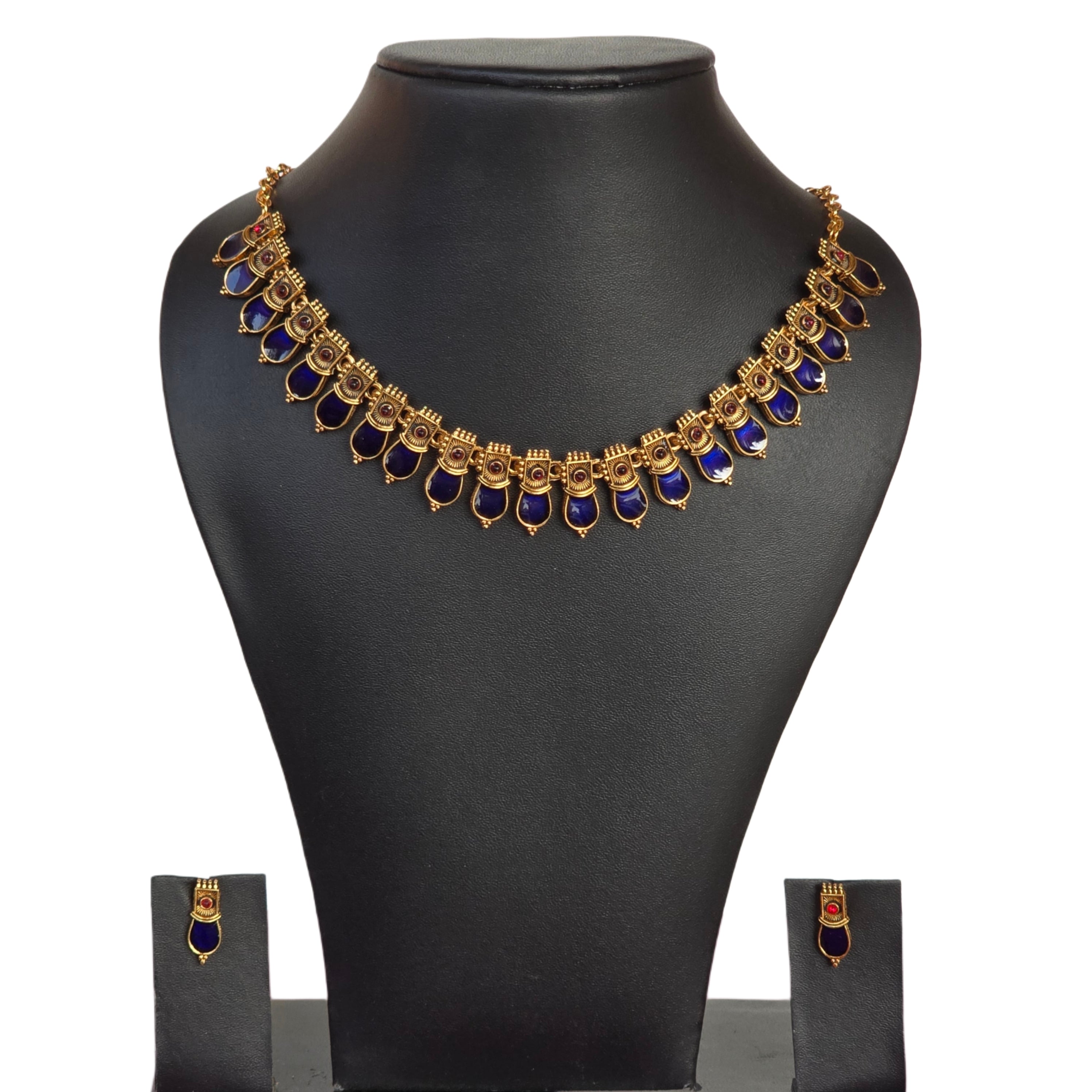 Royal Blue Antique Necklace Set