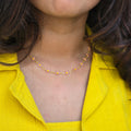 Baby Pink Sunflower Necklace - Gold