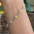 Sunflower Chain Bracelet - Silver