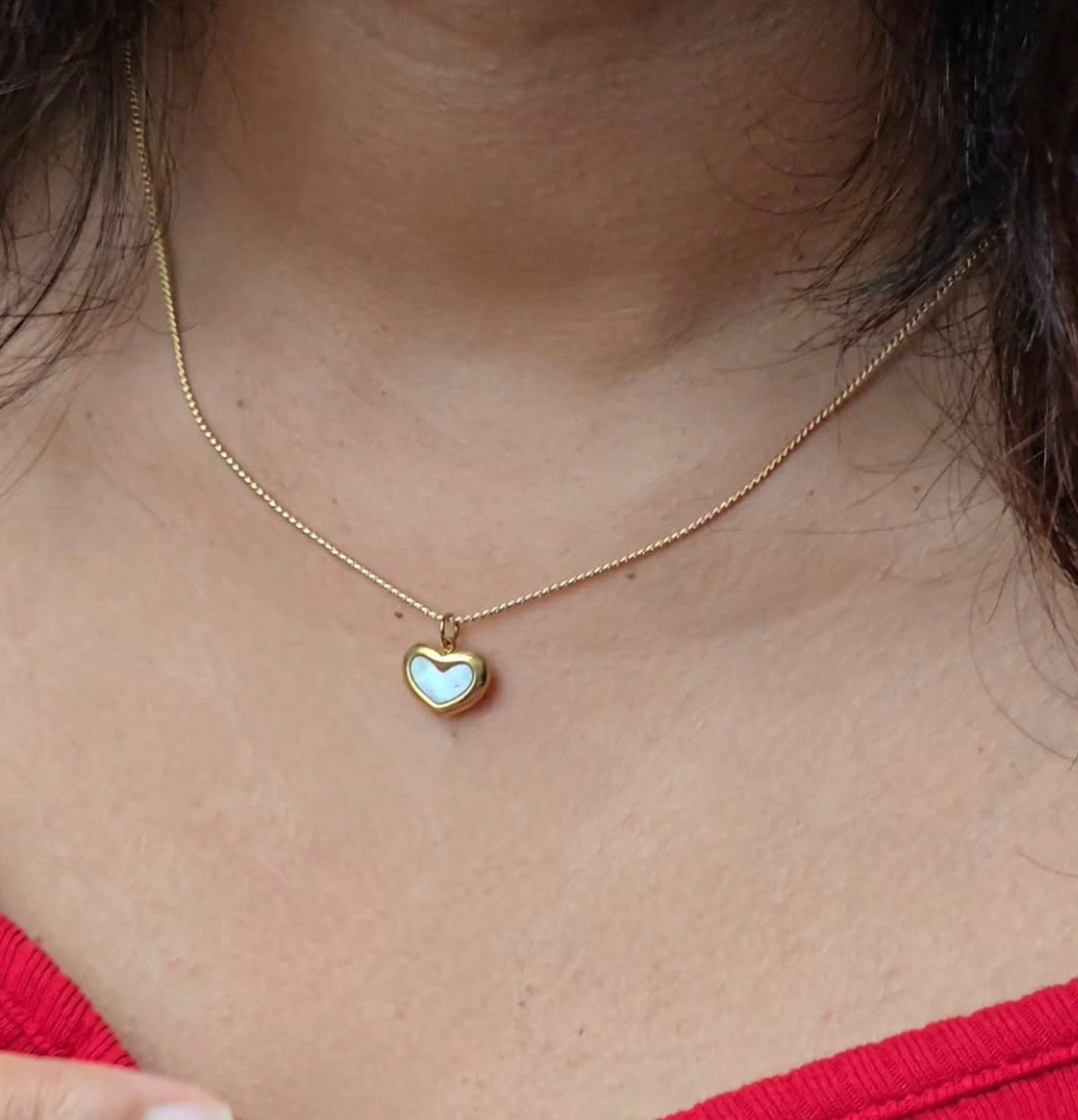 Dual Heart Pendant (White)