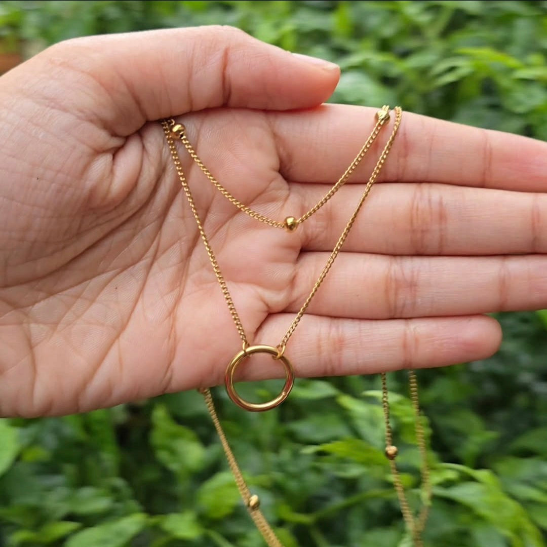 Two Chain Infinite Circle Necklace