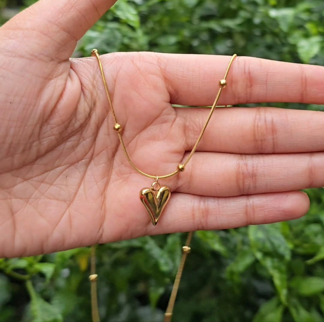 Golden Whisper Heart Necklace