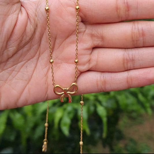 Petite Bow Charm Necklace