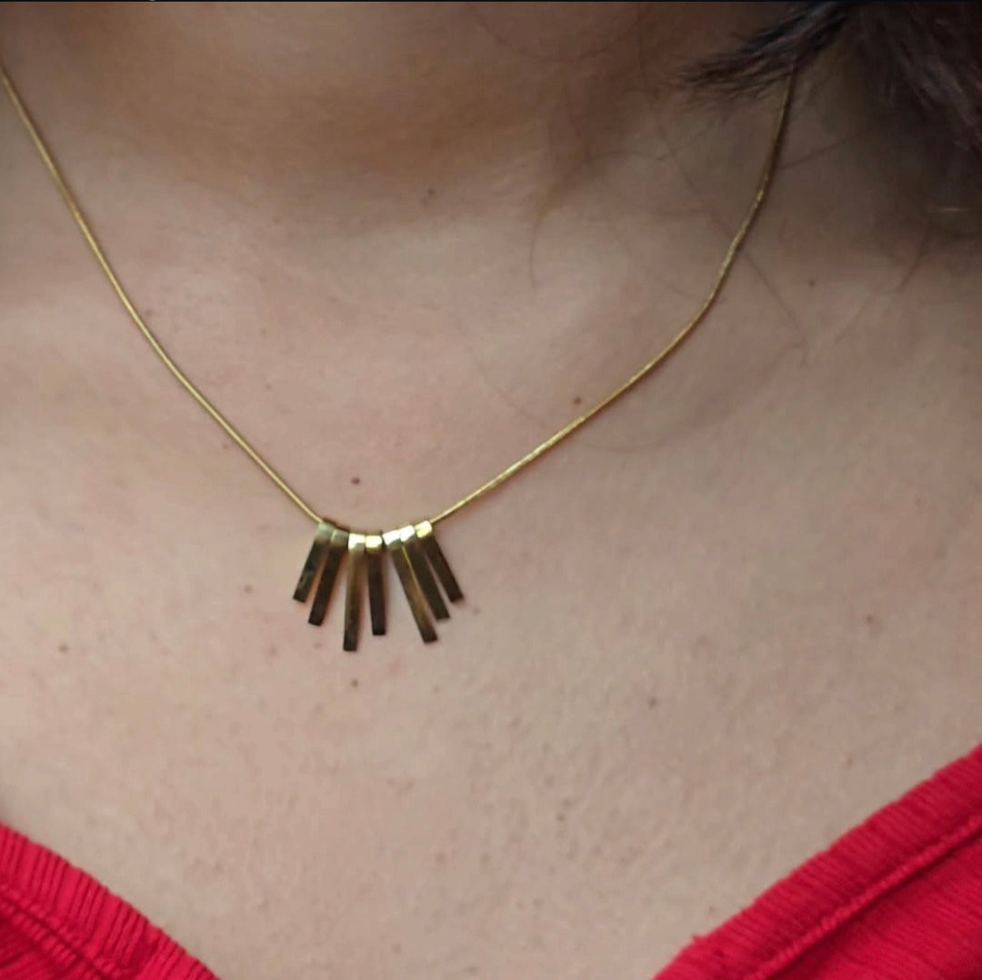 Golden Ray Bar Necklace