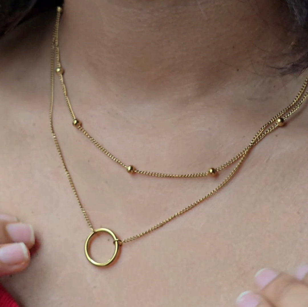 Two Chain Infinite Circle Necklace