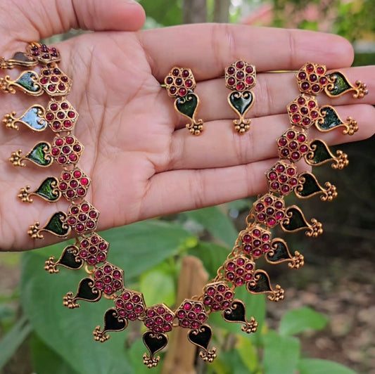 Hrudaya Ruby Classic Necklace Set