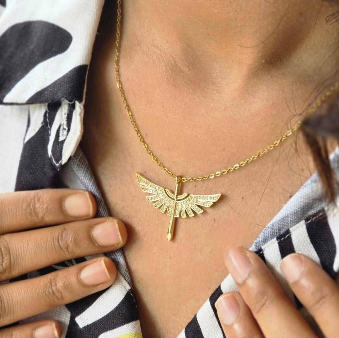 Phoenix Sword Gold Pendant